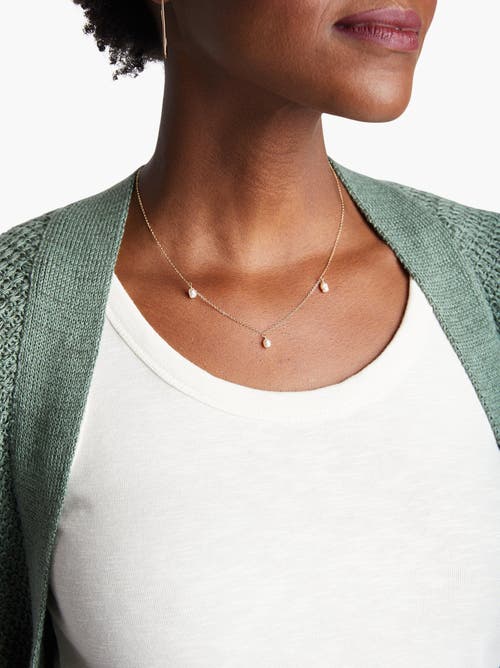 Able Triple Pearl Necklace In Goldilled