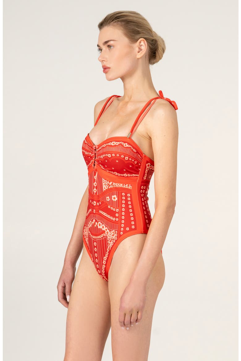 Sunset Safari Reversible One Piece Swimsuit, Alternate, color, Red
