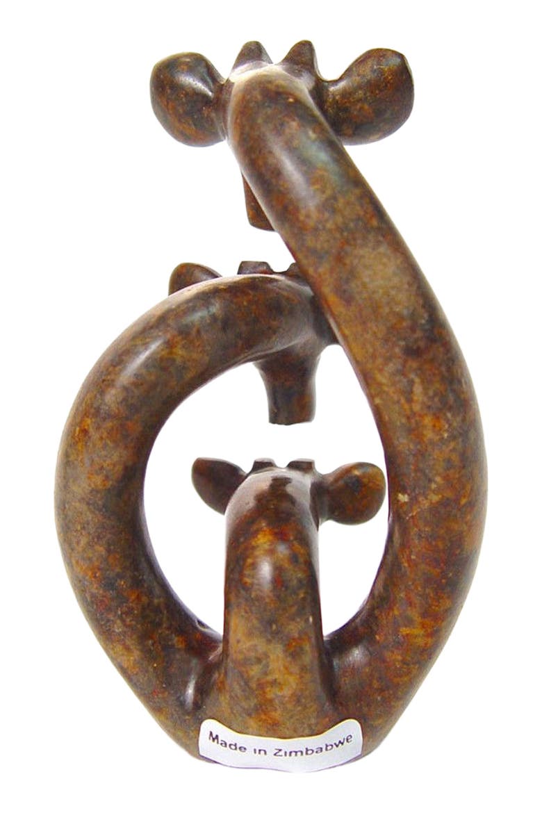 Stone Giraffe Family of Three - 5", Alternate, color, Brown