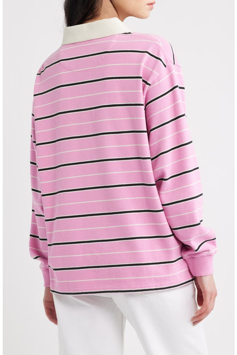 Remie Long Sleeve Striped Rugby Shirt, Alternate, color, PINK
