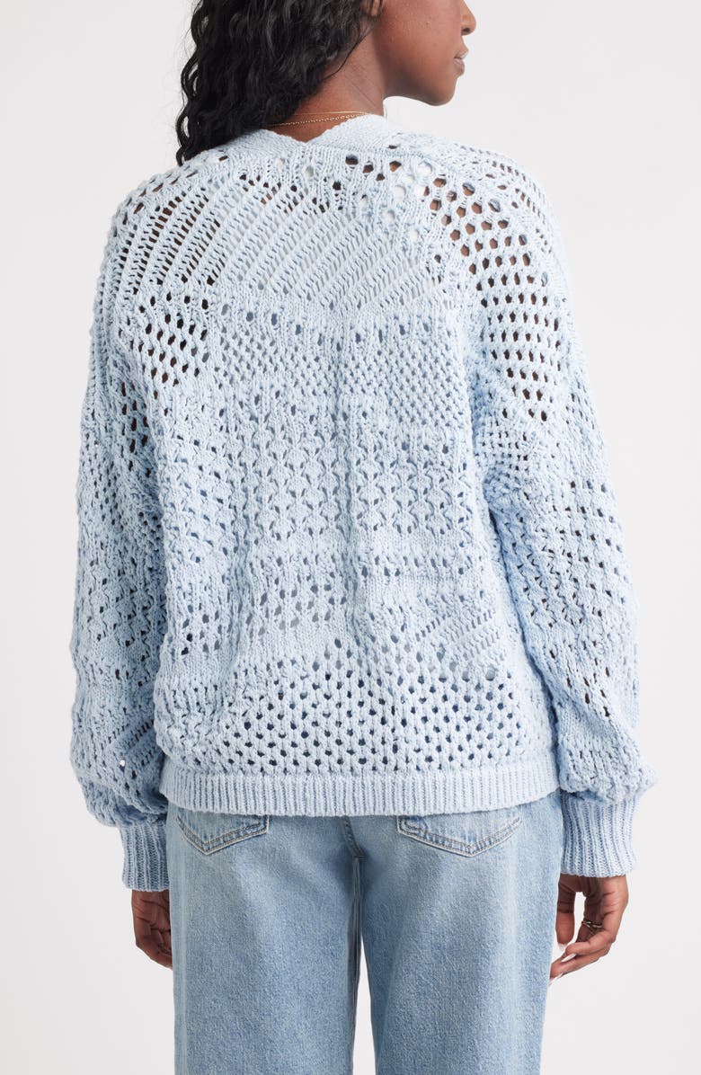 Treasure & Bond Openwork Slouchy Cotton Cardigan, Alternate, color,