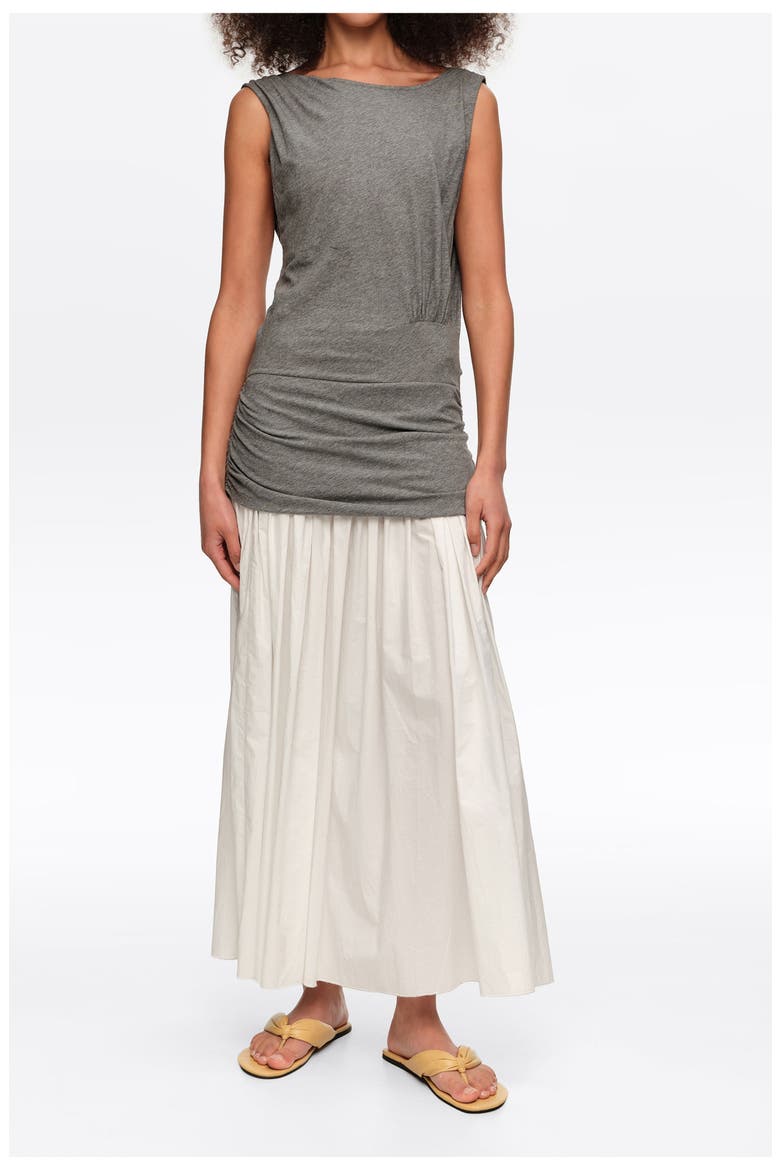 Two-Tone Melange Gray Sleeveless Dress, Main, color, GREY