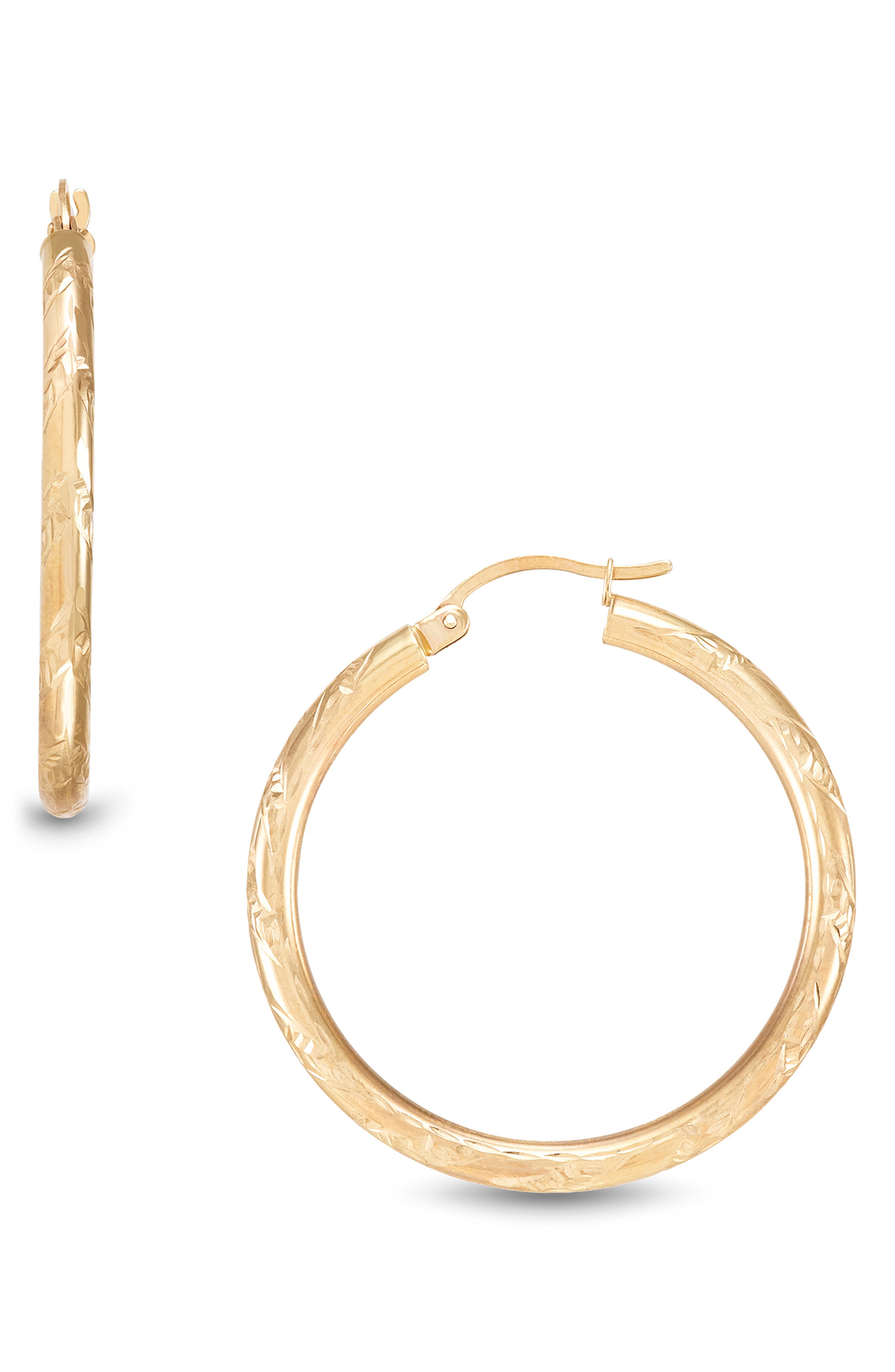 Frankie & Zoe 10K Gold Chevron Hoop Earrings