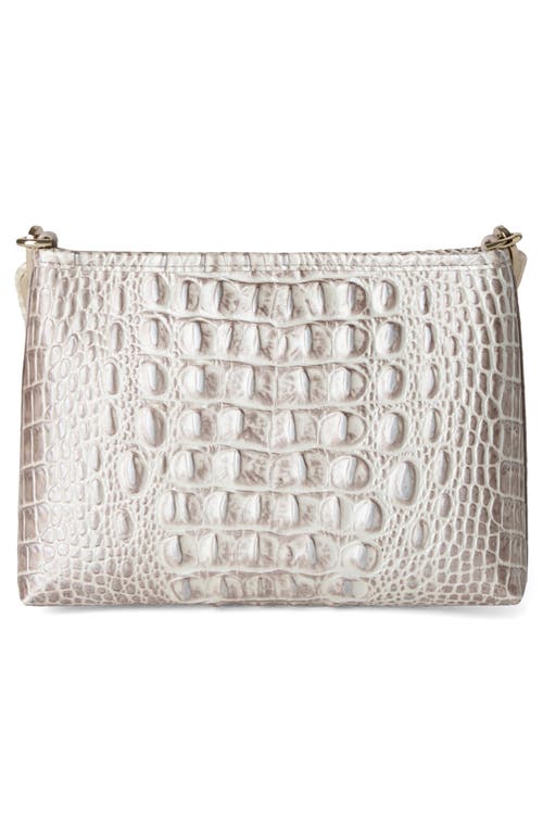 Brahmin Mod Lorelei Croc Embossed Leather Shoulder Bag In Metallic