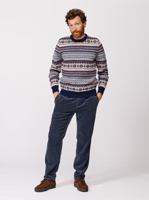 Aubin Fair Isle Crew Neck Wool Sweater