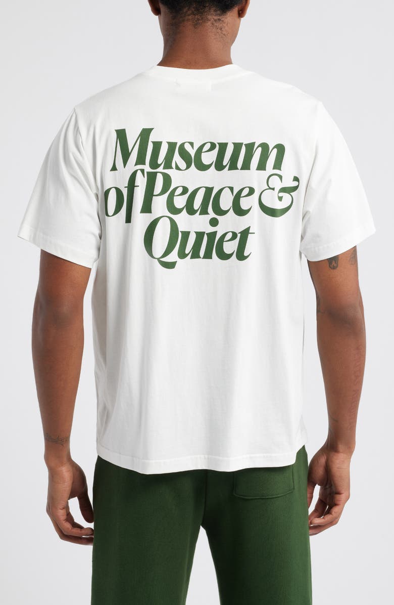 Museum of Peace & Quiet Midcentury Cotton Logo Graphic T-Shirt, Alternate, color, White