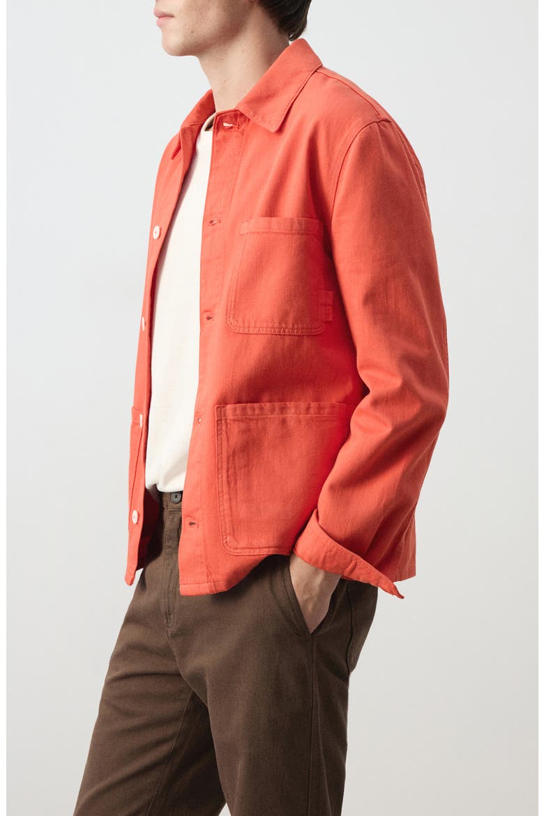 Regular Fit Overshirt, Alternate, color, CORAL RED