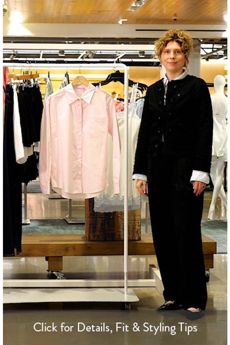 Pinstripe Oversize Button-Up Blouse video