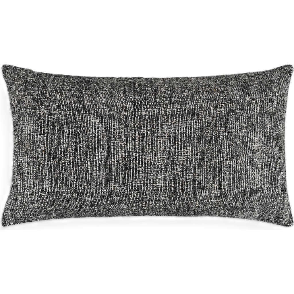 Naki & Ssam Natural Harmony Cotton Nettle Solid Throw & Lumbar Pillow In Black
