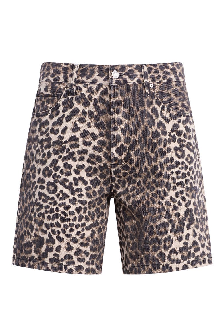 Clint Cheetah Print Denim Shorts, Alternate, color, CHEETAH