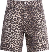 Hudson Jeans Clint Cheetah Print Denim Shorts