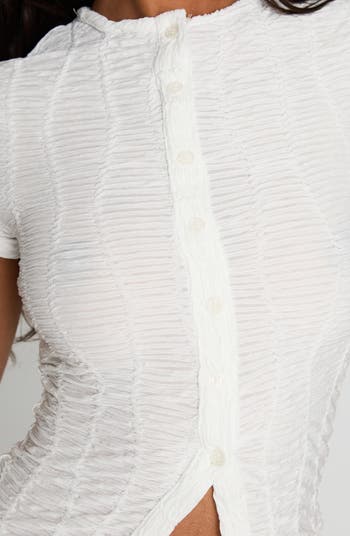 Suzu Textured Button-Up Top