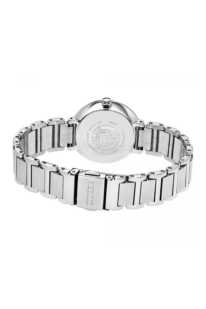 Women's Eco-Drive Crystal Bracelet Watch, 30mm, Alternate, color, SILVER-TONE