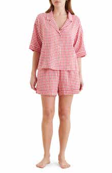 Papinelle Gingham Seersucker Short Pajamas
