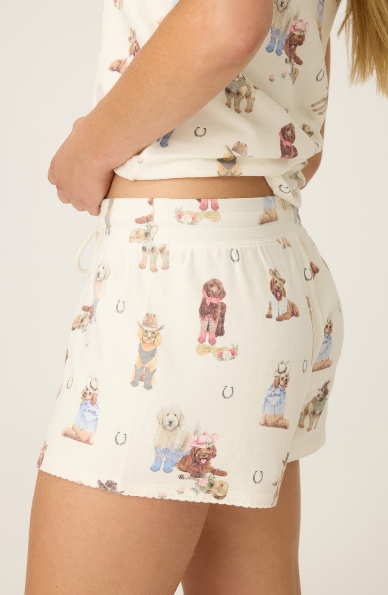 PJ Salvage Ruff on the Range Pajama Shorts, Alternate, color, Natural