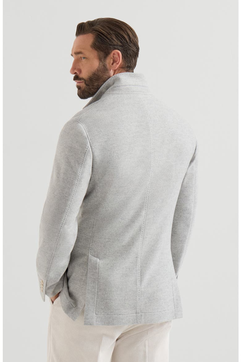 Lightweight water-resistant cashmere outerwear blazer, Alternate, color, Gravel