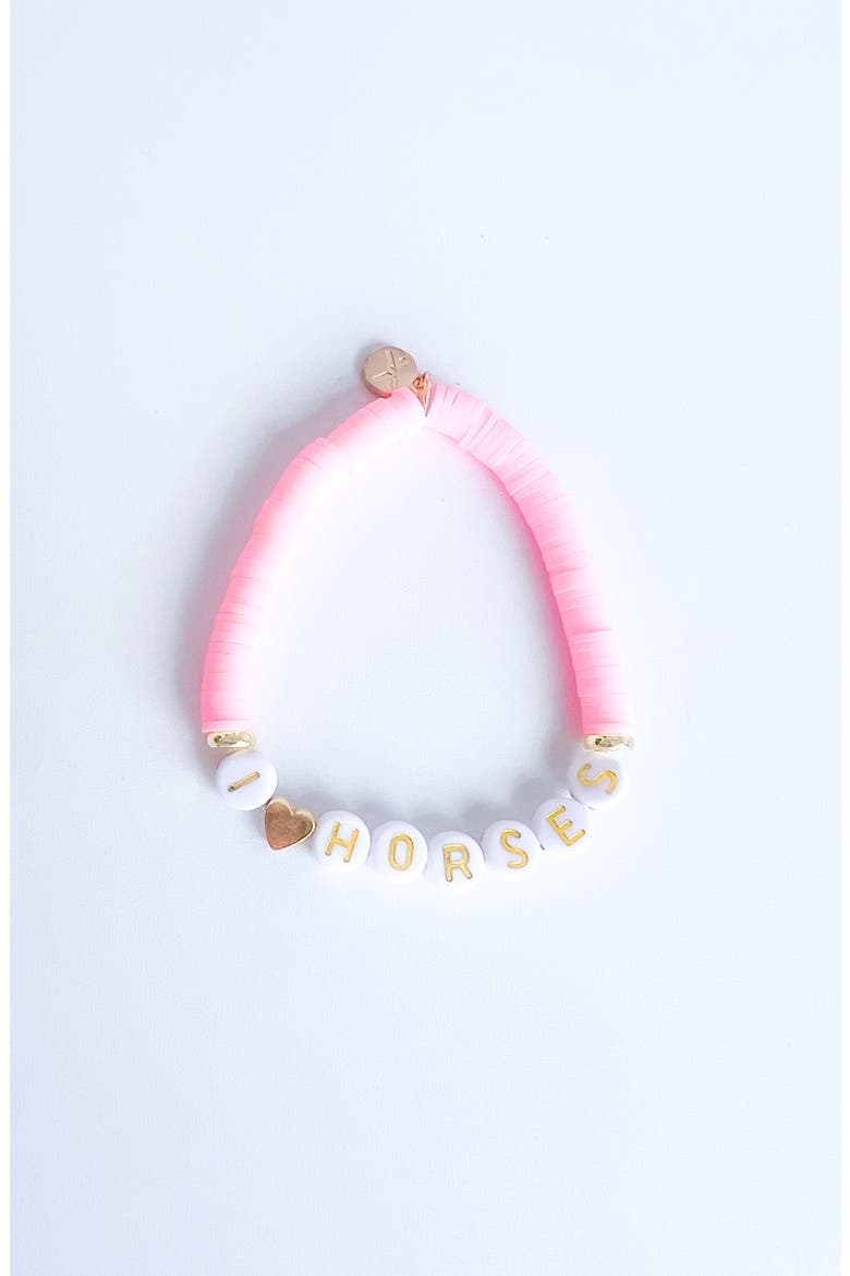 I Heart Horses Girls' Bracelet, Main, color, Pink