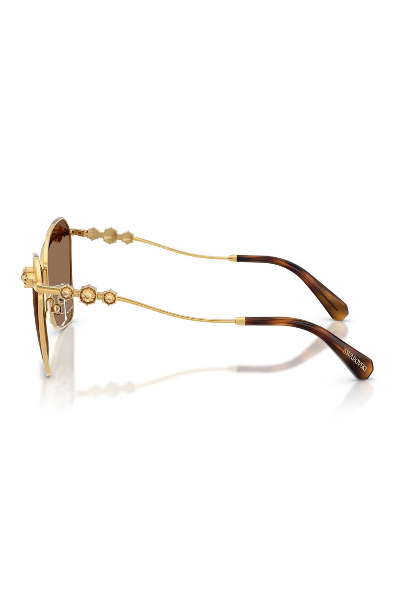 57mm Butterfly Sunglasses, Alternate, color, YELLOW GOLD / BROWN TAMPO GOLD