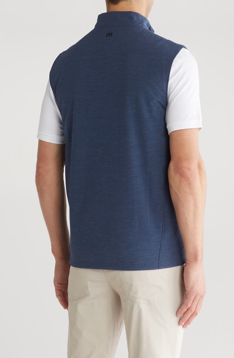 TravisMathew Top of the Line Front Zip Vest, Alternate, color, Heather Dress Blues