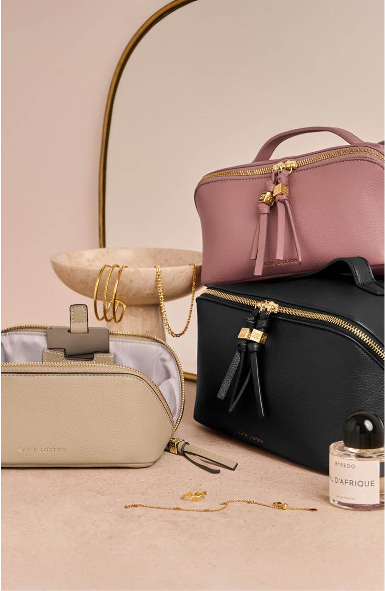 Katie Loxton Soho Large Make Up / Wash Bag, Alternate, color, Black