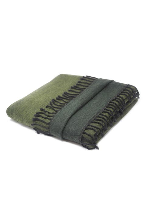 Merino Wool Reversible Throw Blanket