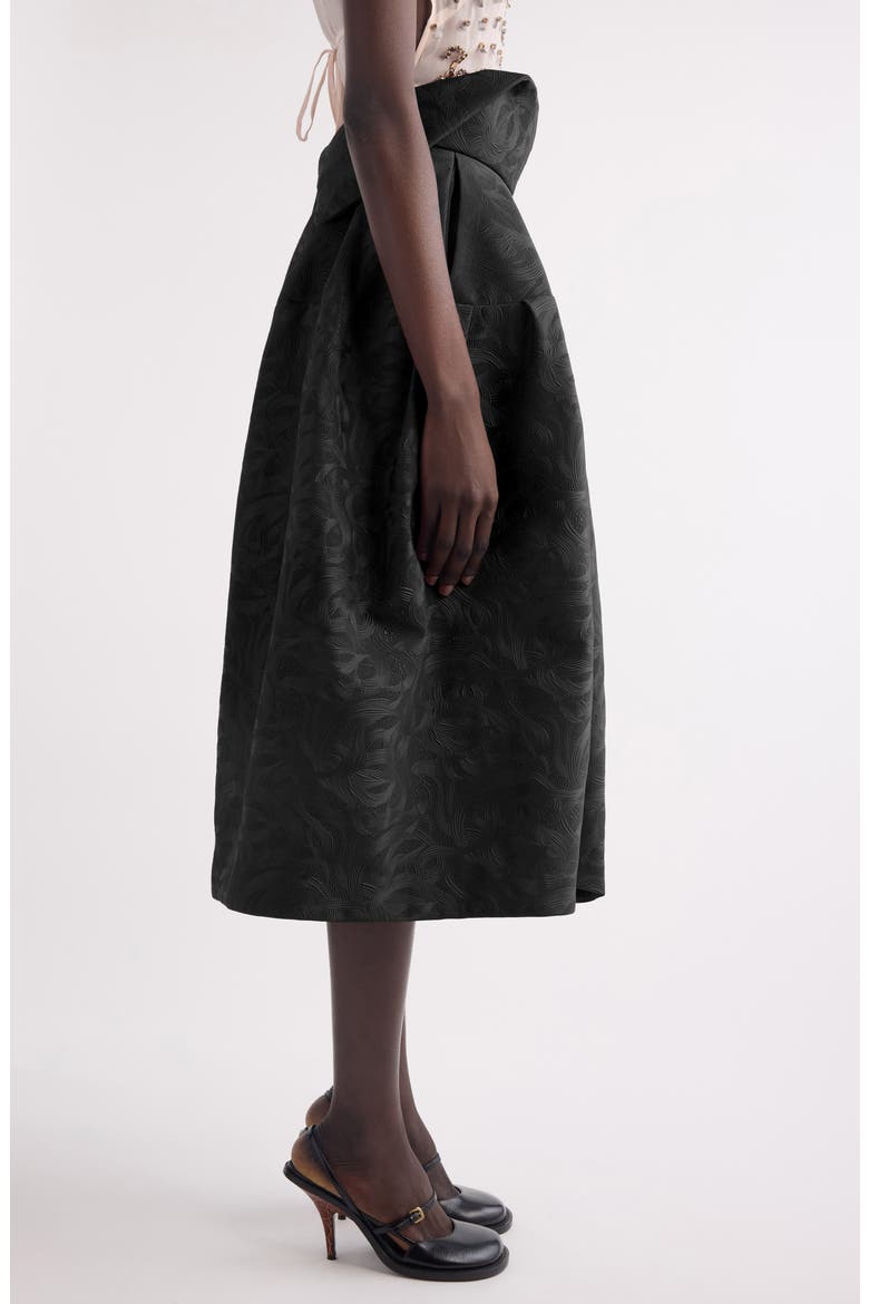 Saffy Jacquard High Waist Midi Skirt, Alternate, color, BLACK