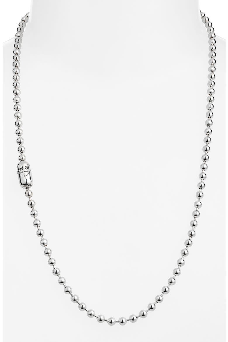 Men's Logo A Poplock Necklace, Alternate, color, STERLING SILVER
