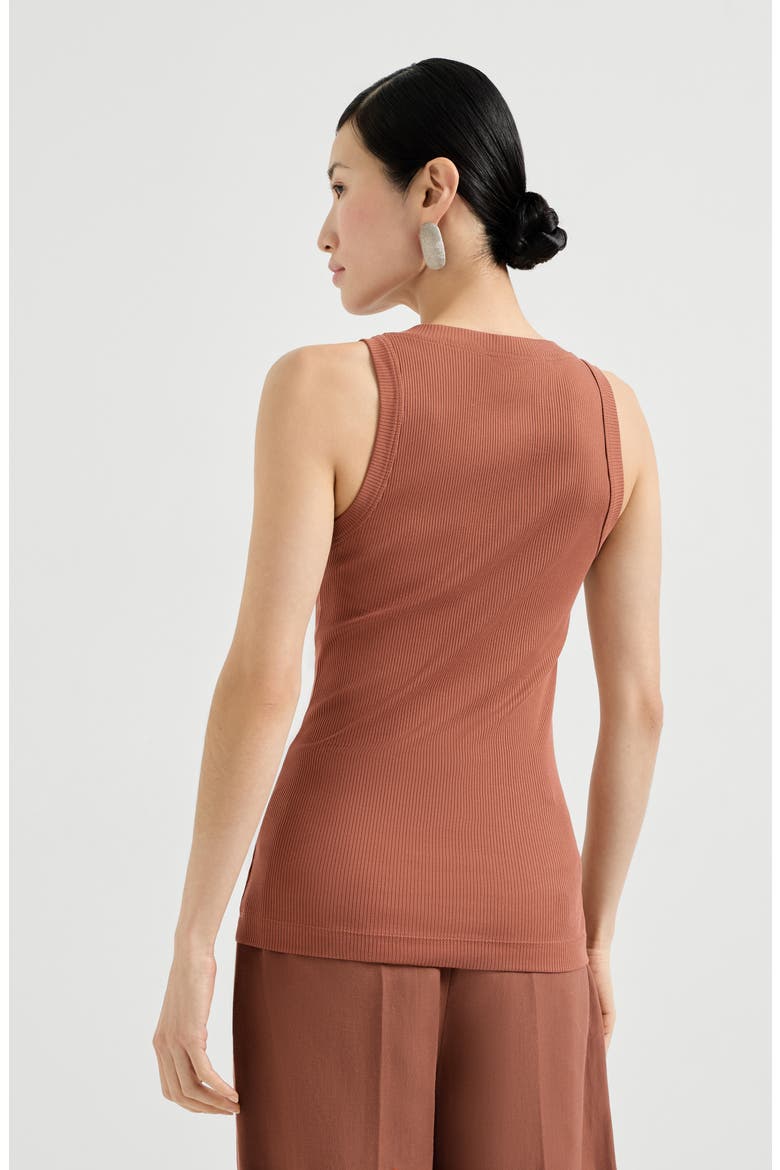 Ribbed jersey top, Alternate, color, Orange