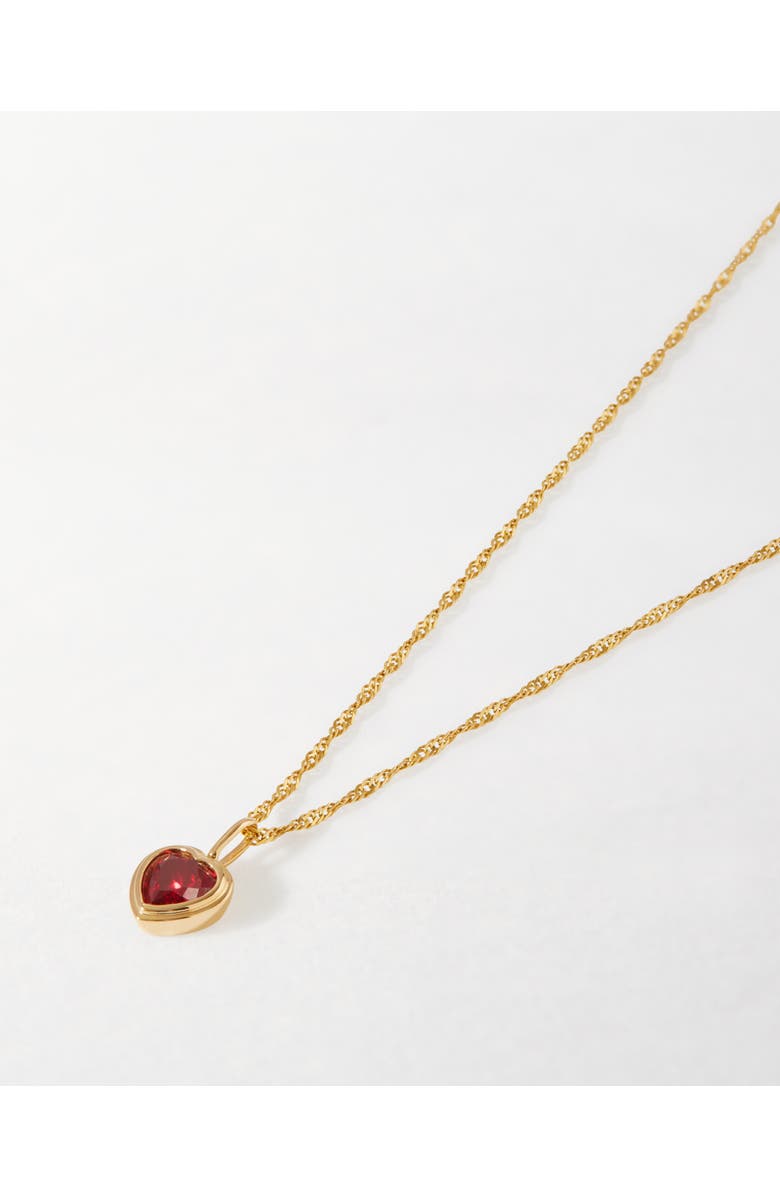 Edge of Ember Solid Gold Heart Ruby Necklace, Alternate, color, Metallic Gold