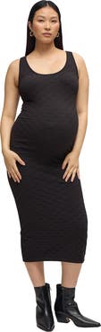 Ingrid & Isabel Textured Bodycon Midi Tank Maternity Dress