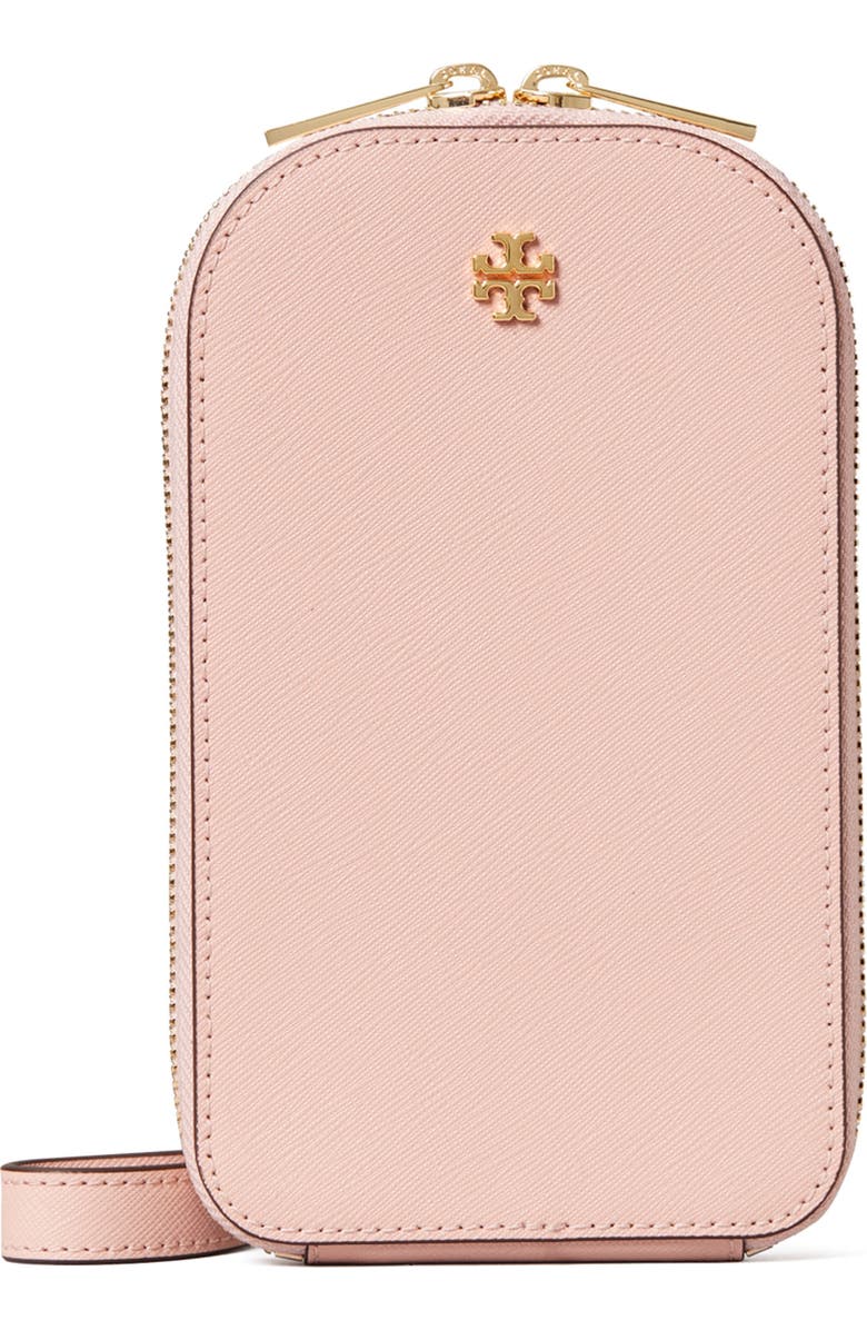 Tory Burch Emerson Leather Phone Crossbody Bag, Main, color,