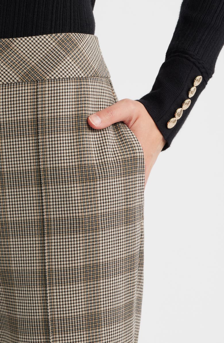 Elie Tahari The Elodie Check Print Wide Leg Pants, Alternate, color, French Plaid