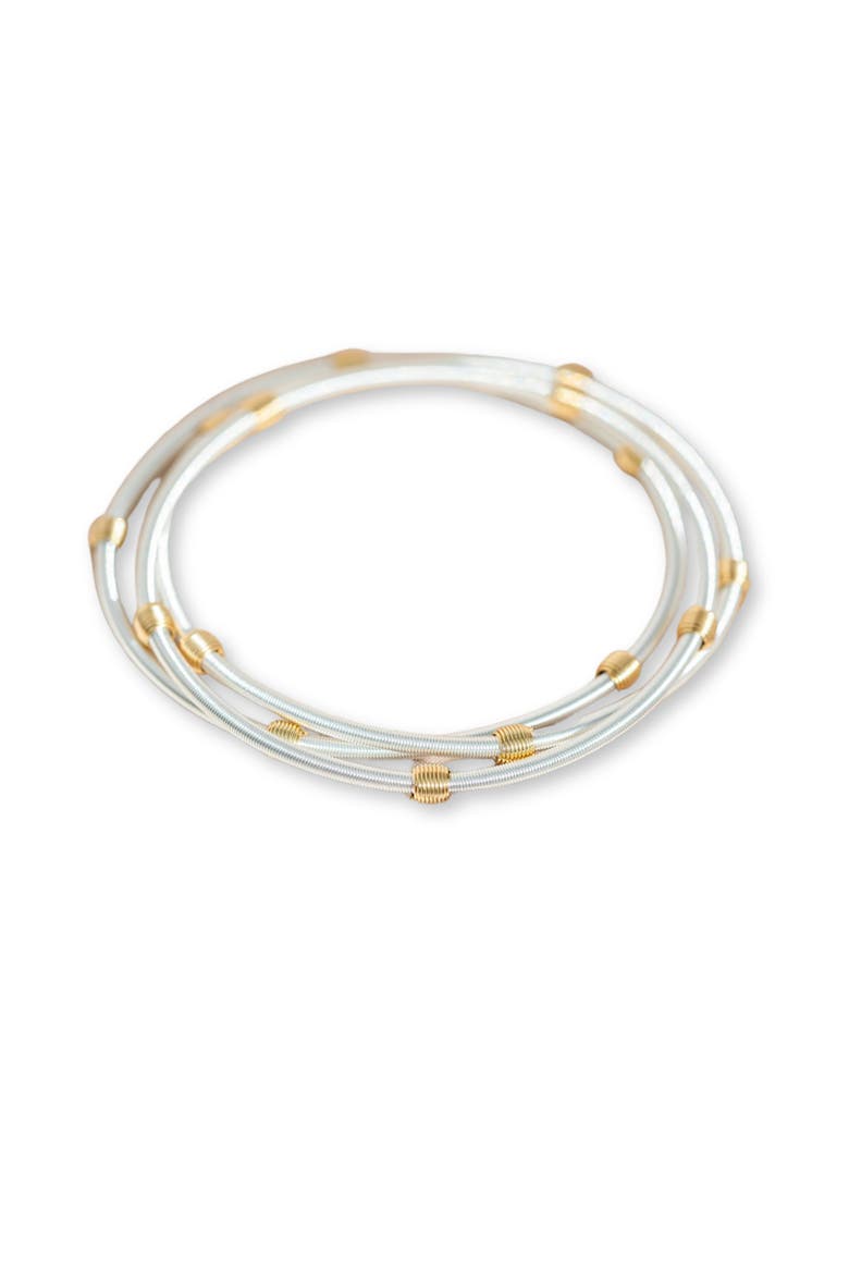 Sterling Beaded Dia Bracelets, Main, color, Sterling/Gold