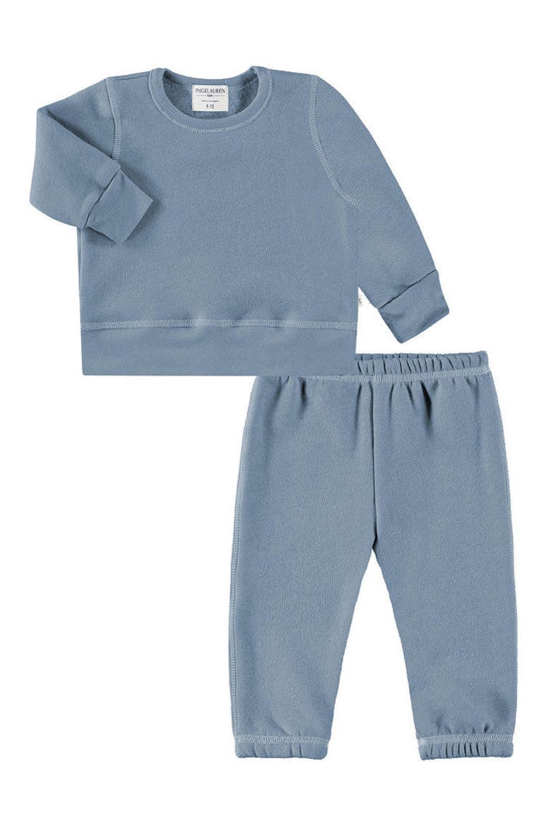 Fleece Lounge Sweatshirt & Joggers Set, Main, color, BLUE