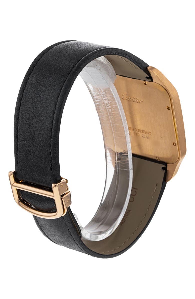 Watchfinder & Co. Cartier Preowned Santos Dumont Leather Strap Watch, 30mm, Alternate, color, 