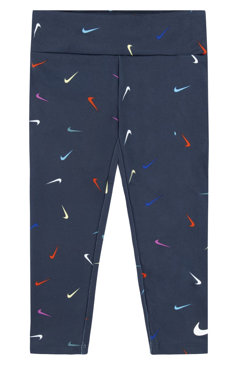 Nike Kids' Swoosh Leggings, Alternate, color, Obsidian