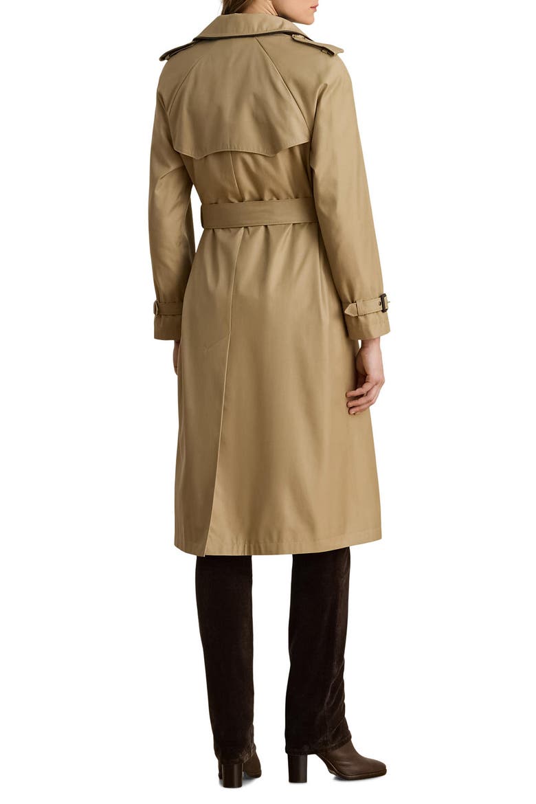 Double Breasted Belted Rain Coat, Alternate, color, SAND