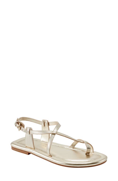 Marc Fisher Ltd Strappy Leather Flat Toe-ring Sandals In Metallic Gold