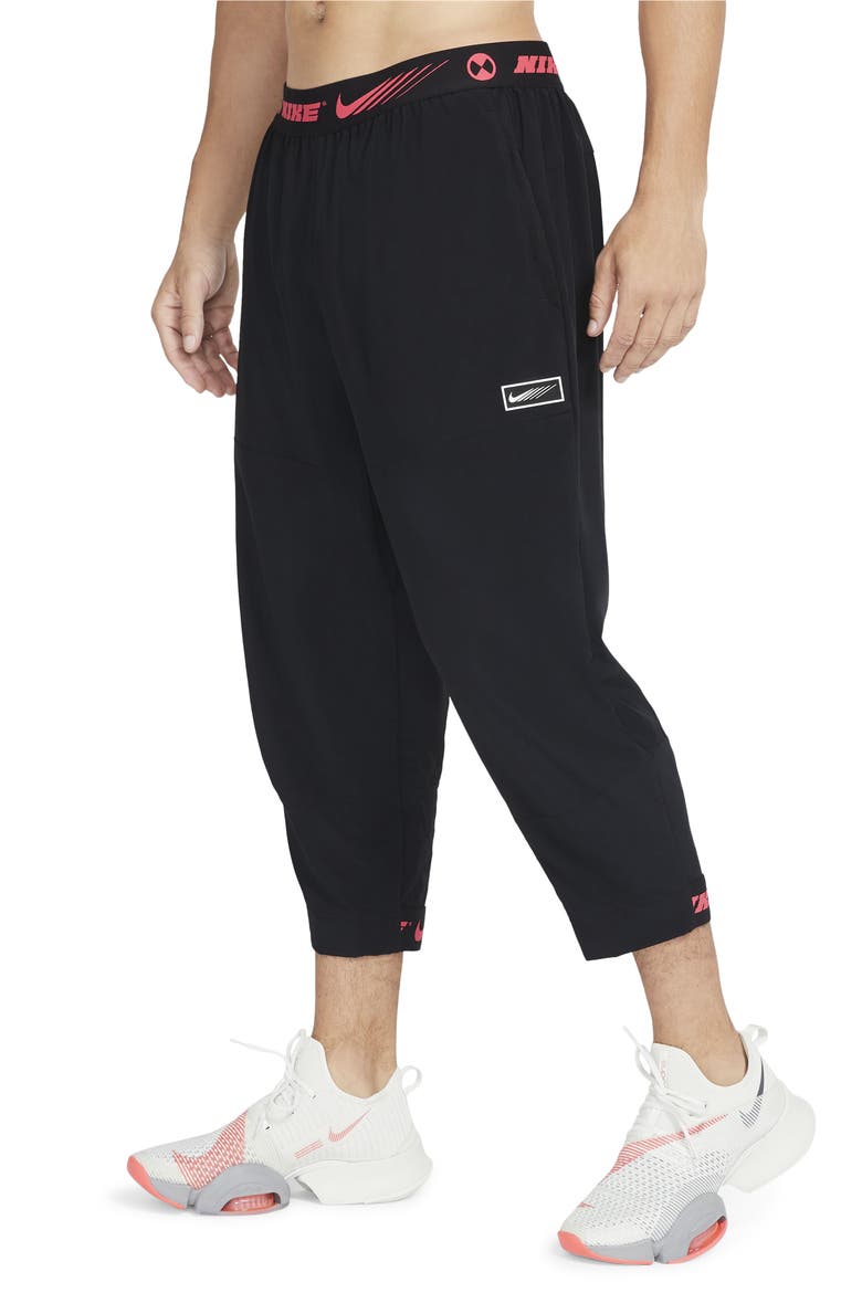 Men's Sport Clash Pocket 7/8 Training Pants, Main, color, BLACK/ WHITE