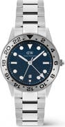Daniel Wellington Iconic Brushed Bezel GMT Bracelet Watch, 40mm