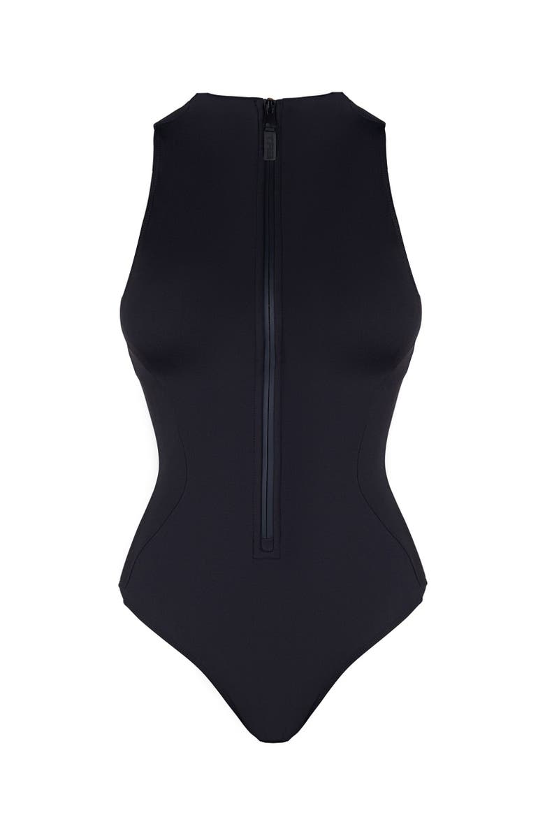 TA3 Adjustable Zip Front One-Piece Swimsuit, Alternate, color, Black