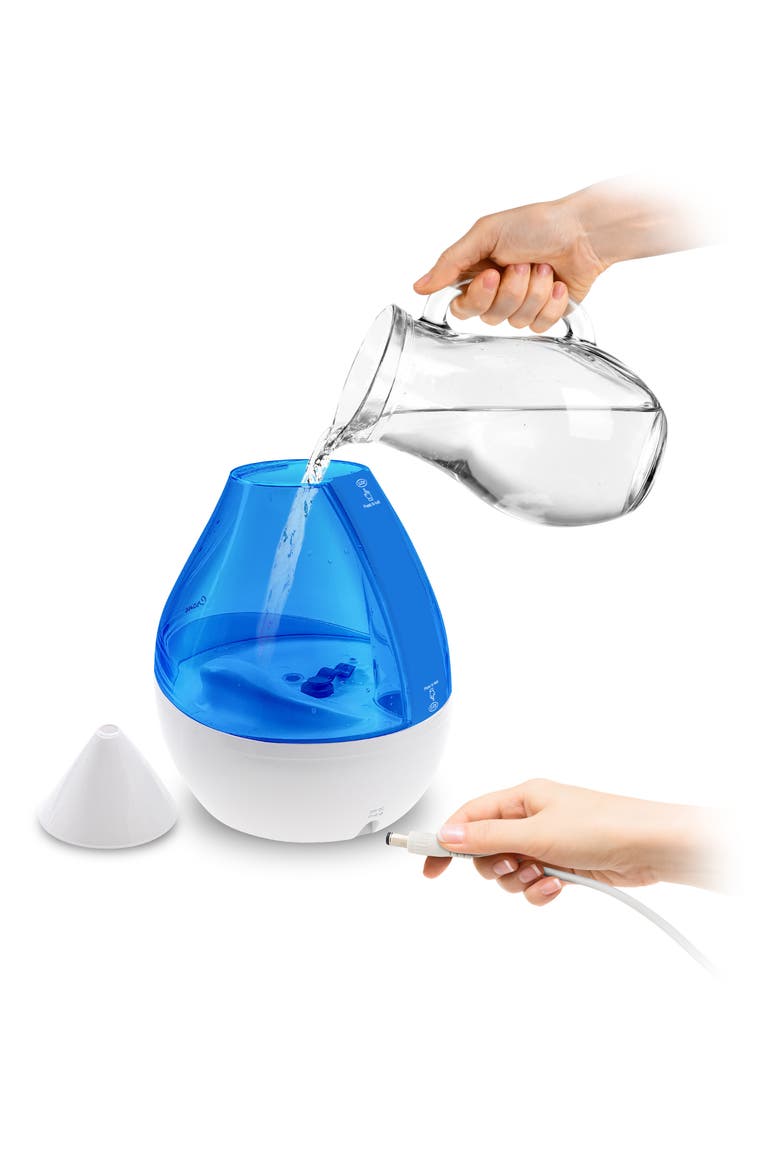 Drop 2.0 4-in-1 1-Gallon Cool Mist Humidifier, Alternate, color, BLUE/ WHITE