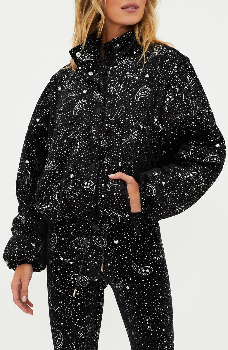 Beach Riot Kris Convertible Shooting Stars Puffer Jacket, Main, color, Shooting Stars