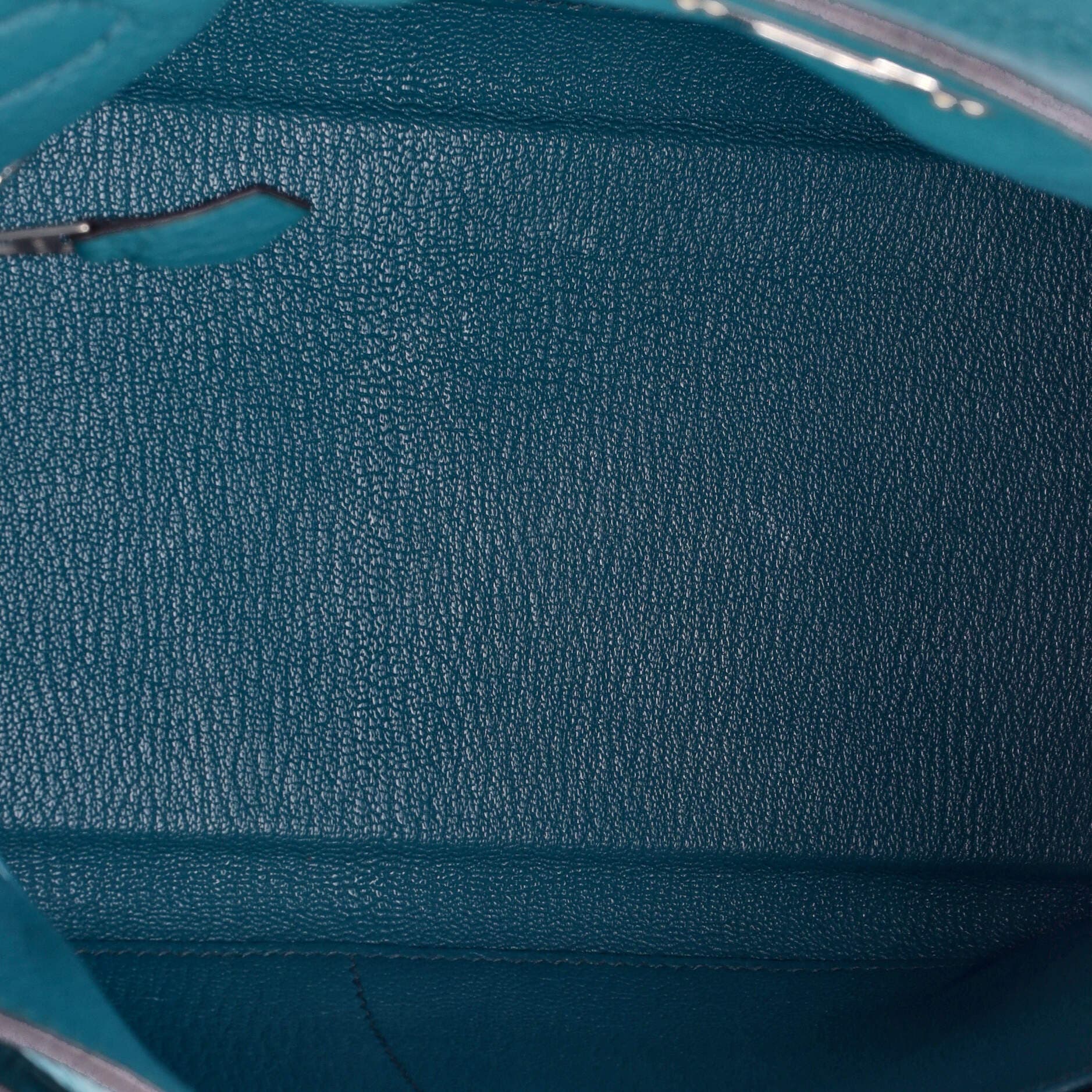 Pre-Owned Hermes Kelly Handbag Blue Clemence with Palladium Hardware 28, Alternate, color, Bleu Izmir