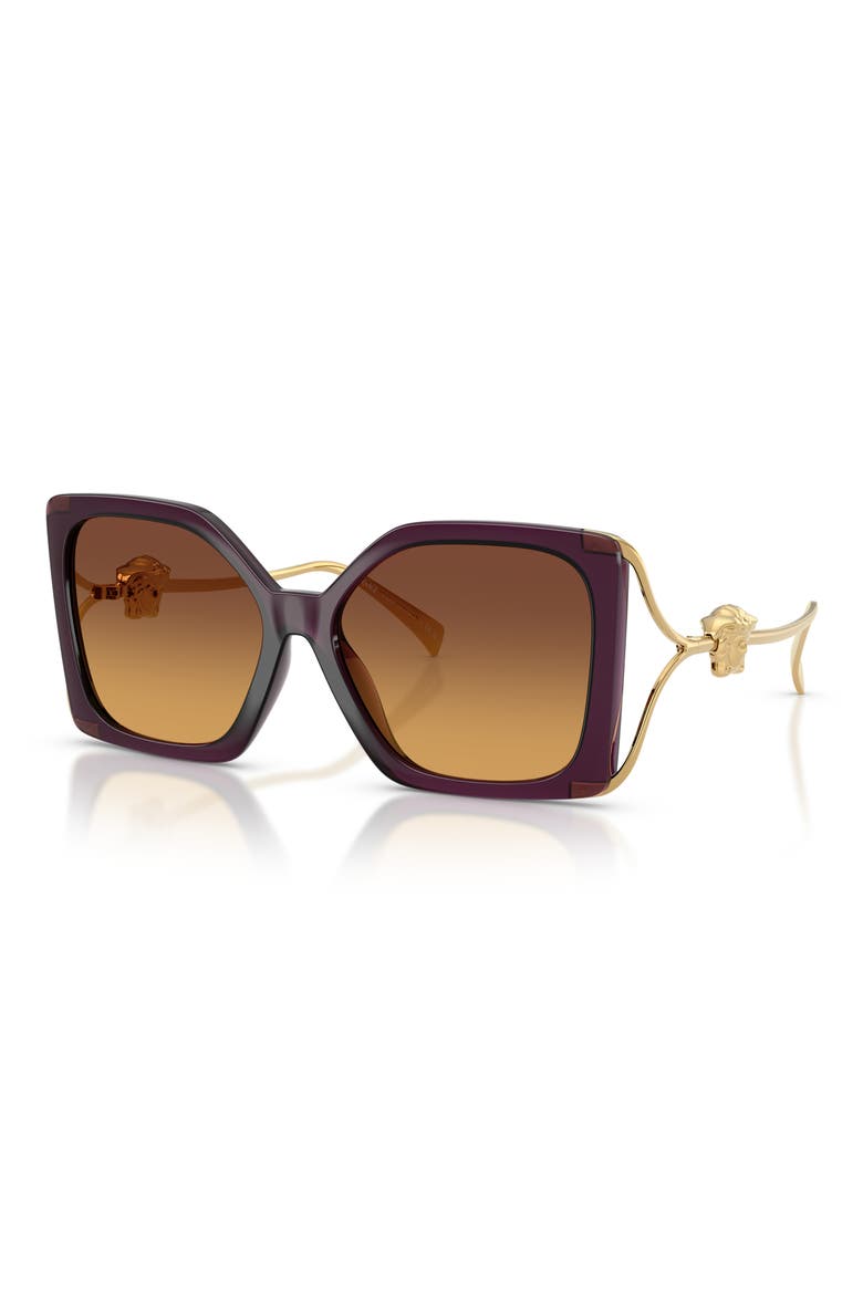 58mm Square Sunglasses, Alternate, color, OPAL PURPLE / YELLOW BROWN