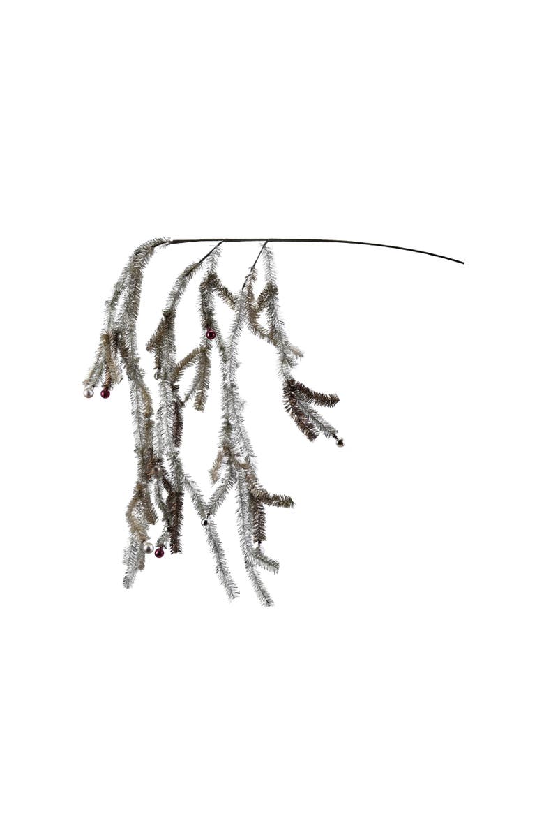 Storied Home Tinsel Spray with Ornaments, Multicolor, Main, color, Silver