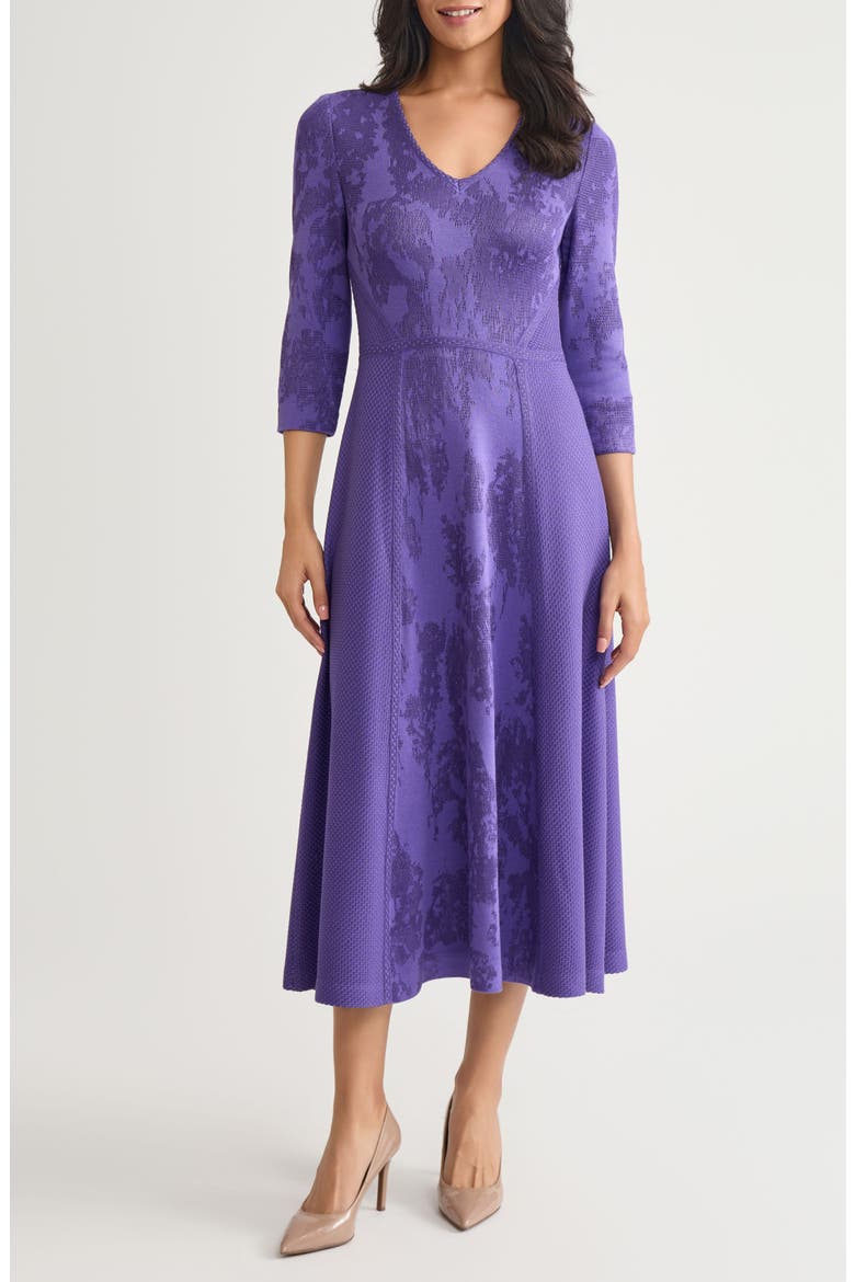Tonal Jacquard A-Line Knit Maxi Dress, Main, color, CONCORD PURPLE