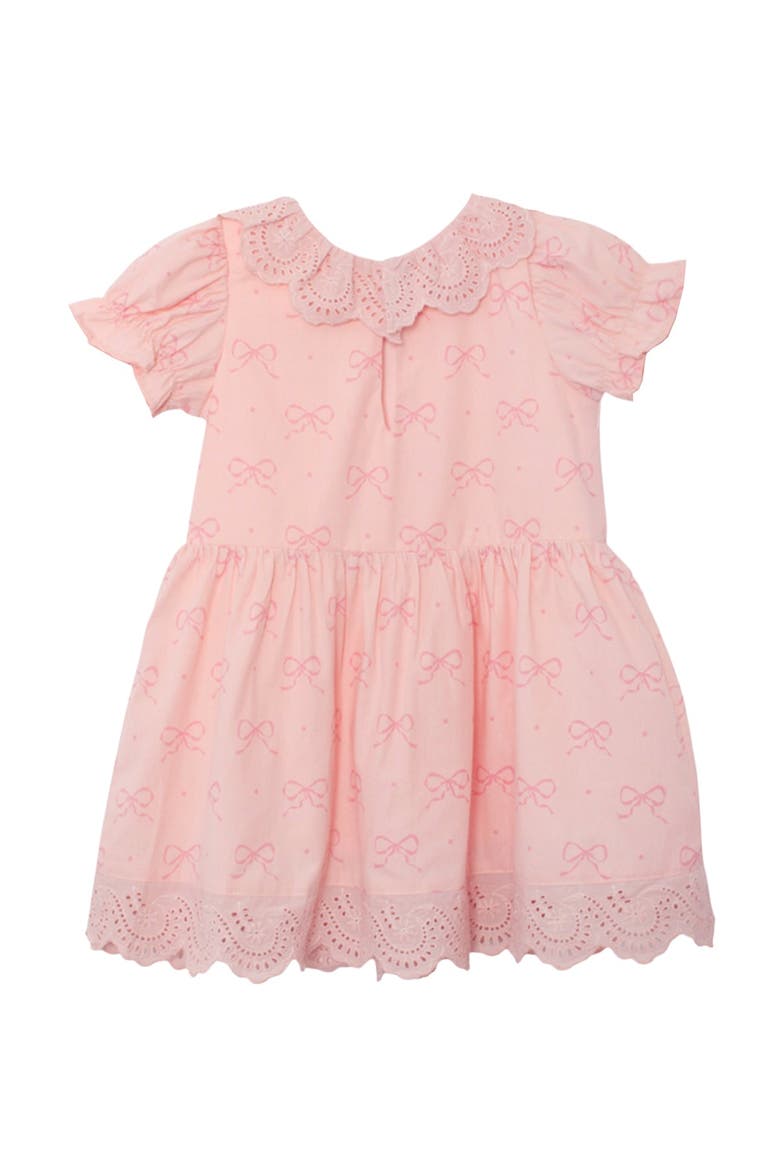 Lacy Bowkisses Short Sleeve Dress, Alternate, color, Pink