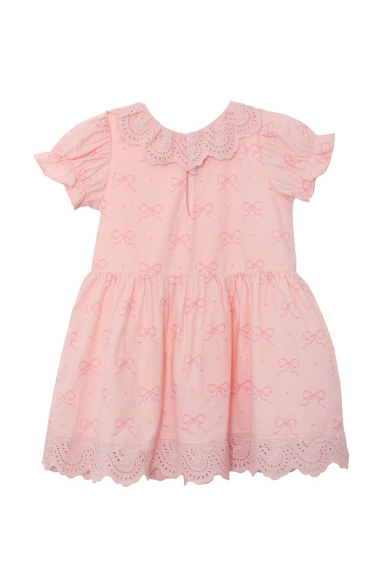 Mabel + Honey Lacy Bowkisses Short Sleeve Dress, Alternate, color, Pink