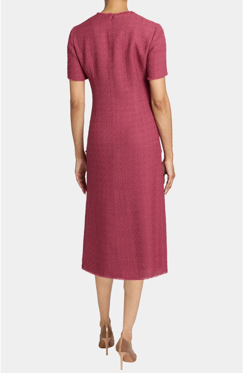 Santorelli Giulia Short Sleeve A-Line Tweed Dress, Alternate, color, Crushed Berry